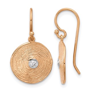HERCO Gold Diamond Swirl Circle Dangle Earrings