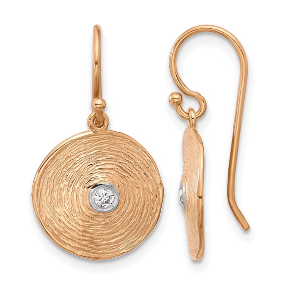 HERCO Gold Diamond Swirl Circle Dangle Earrings