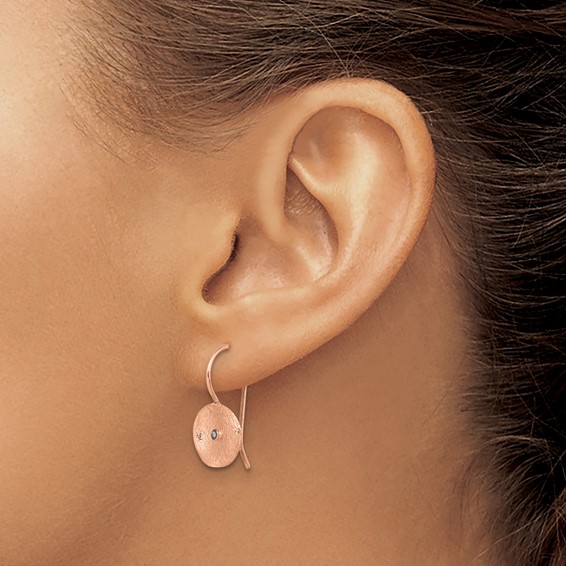 HERCO Gold Diamond Textured Circle Dangle Earrings