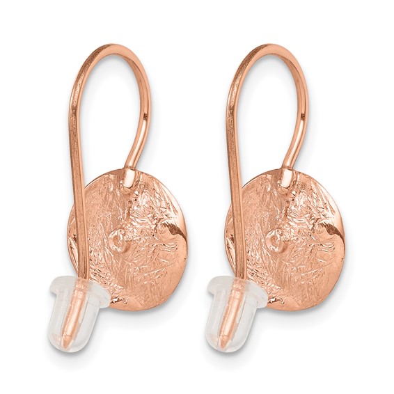 HERCO Gold Diamond Textured Circle Dangle Earrings