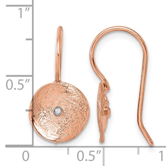 HERCO Gold Diamond Textured Circle Dangle Earrings