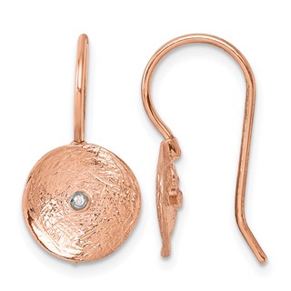 HERCO Gold Diamond Textured Circle Dangle Earrings