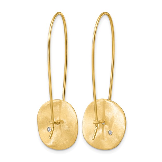 Herco 14K Polished and Satin Diamond Disc Threader Earrings