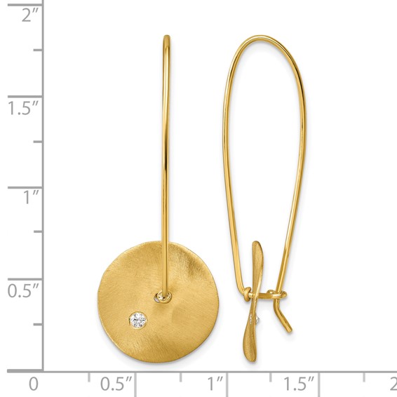 Herco 14K Polished and Satin Diamond Disc Threader Earrings