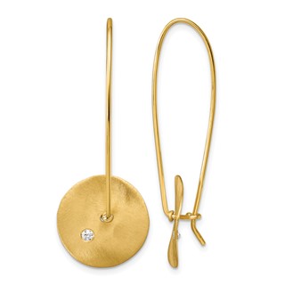 Herco 14K Polished and Satin Diamond Disc Threader Earrings