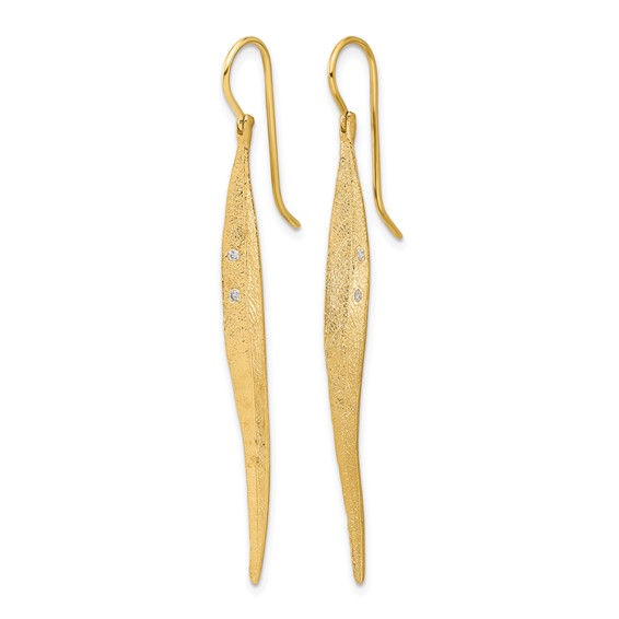 HERCO Gold Long Leaf Earrings