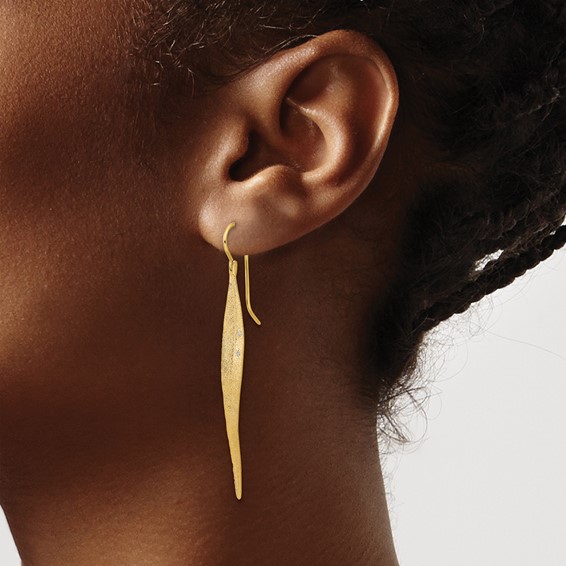 HERCO Gold Long Leaf Earrings
