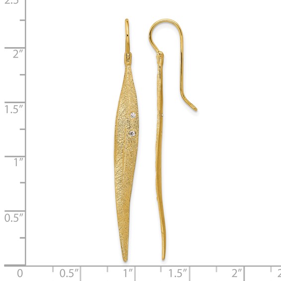 HERCO Gold Long Leaf Earrings