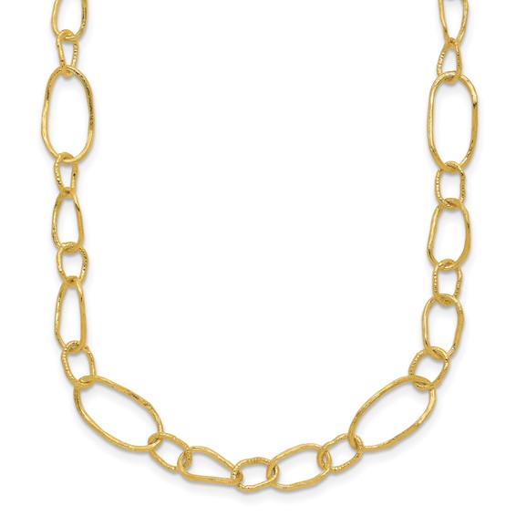 HERCO Gold Textured Link Necklaces