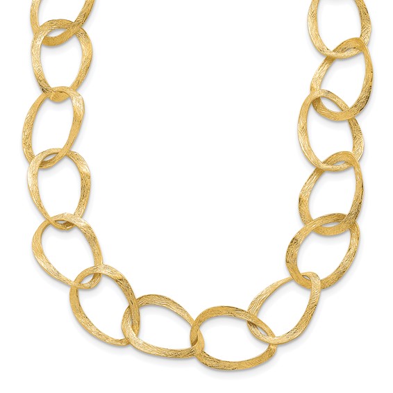 HERCO Gold Textured Link Necklaces