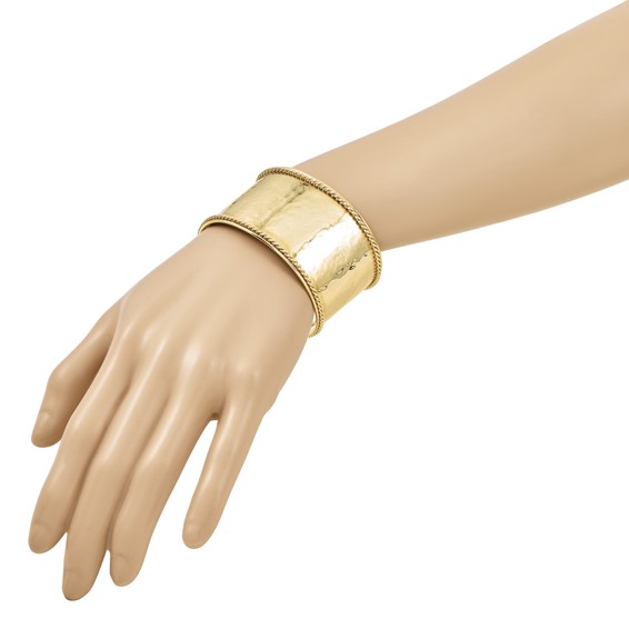 HERCO Gold Hammered Cuff Bracelets
