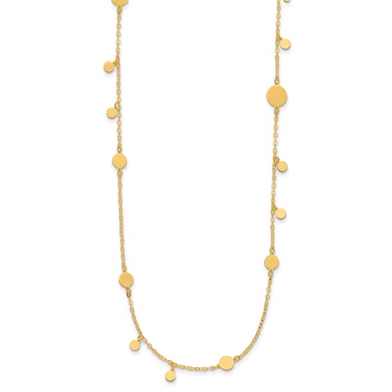 HERCO Gold Multi Size Discs Fancy Link Necklaces