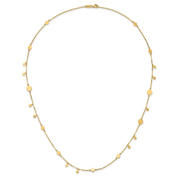 HERCO Gold Multi Size Discs Fancy Link Necklaces