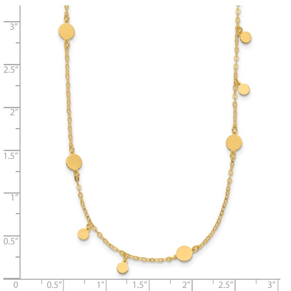 HERCO Gold Multi Size Discs Fancy Link Necklaces