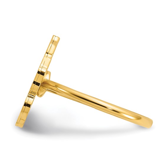 Herco 14K Polished and Beaded Pink Mother of Pearl Flower Ring