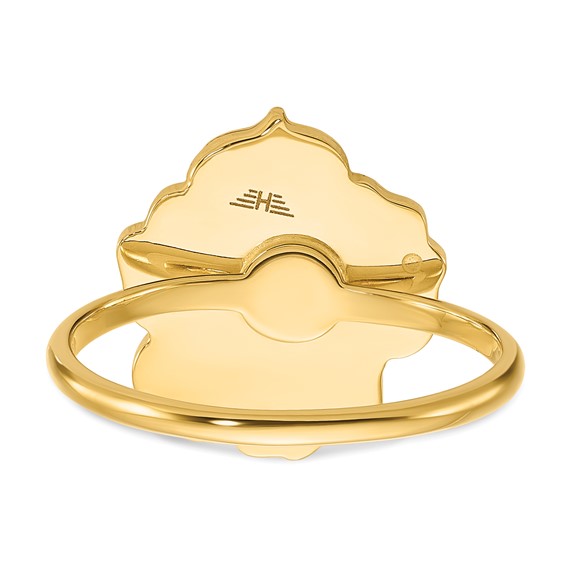 Herco 14K Polished and Beaded Pink Mother of Pearl Flower Ring