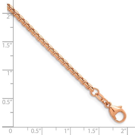 Herco 14K Rose Gold Polished 2.7mm Solid Round Box 18 Inch Chain