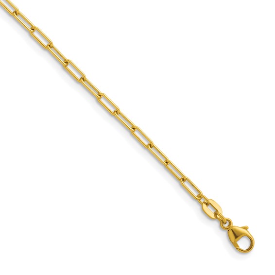 Herco 14K Polished 2.5mm Solid Paperclip Link 22 Inch Chain