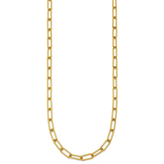 Herco 18K Polished 5mm Solid Paperclip Link 24 inch Necklace