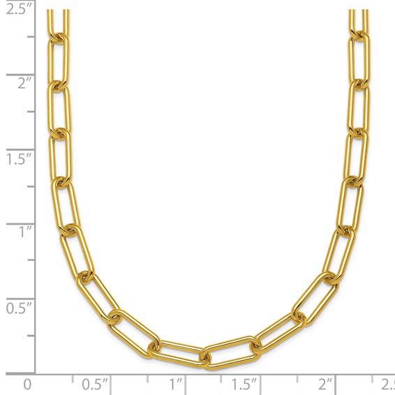 Herco 18K Polished 5mm Solid Paperclip Link 24 inch Necklace