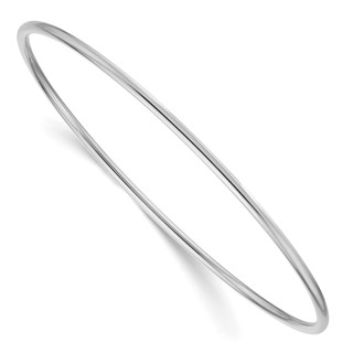 Herco 14K White Gold Polished 2mm Slip-on Bangle