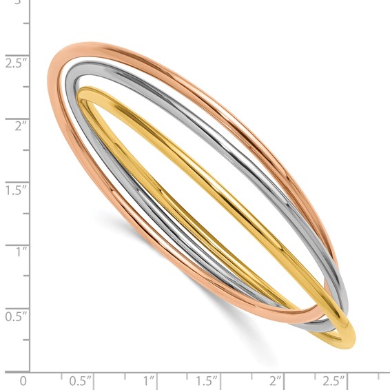 HERCO Gold 2.9mm Slip On Triple Bangles