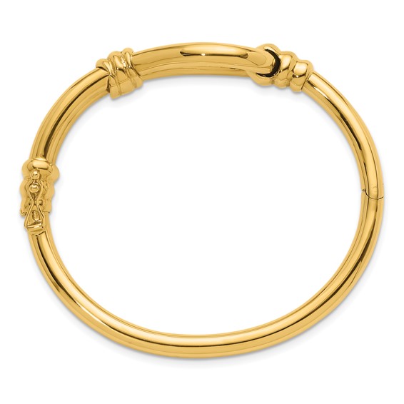 Herco 14K Polished Large Hoop Hinged Bangle
