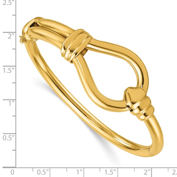 Herco 14K Polished Large Hoop Hinged Bangle