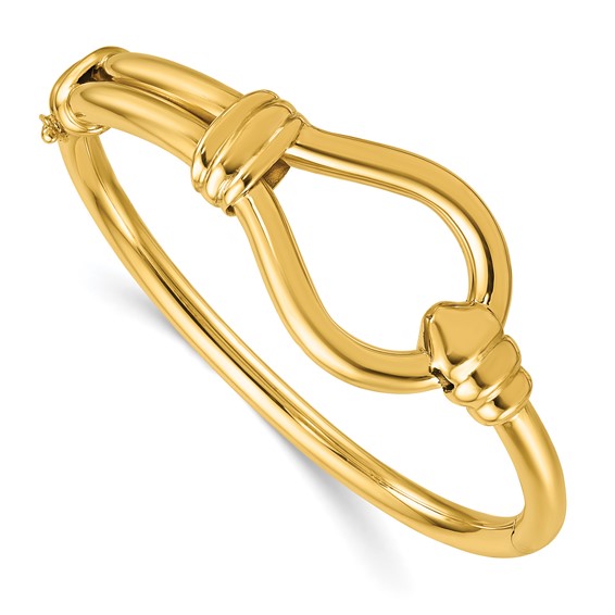 Herco 14K Polished Large Hoop Hinged Bangle