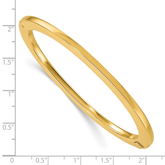 Herco 14K Polished Oval 3.2mm Hinged Bangle