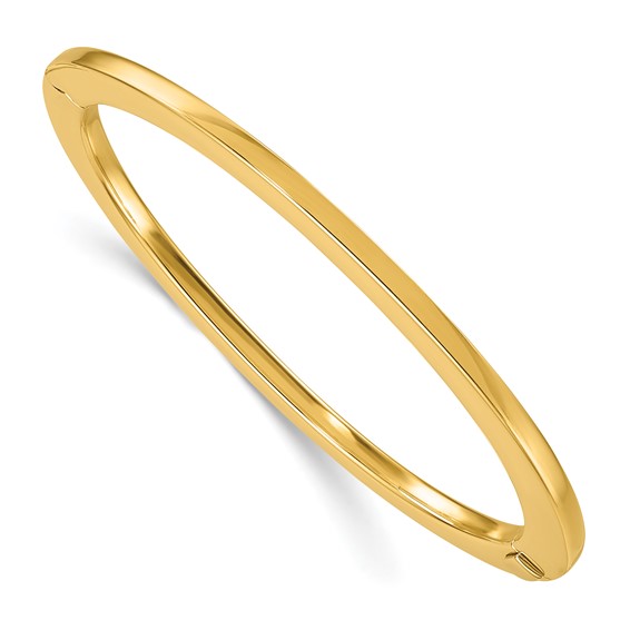 Herco 14K Polished Oval 3.2mm Hinged Bangle