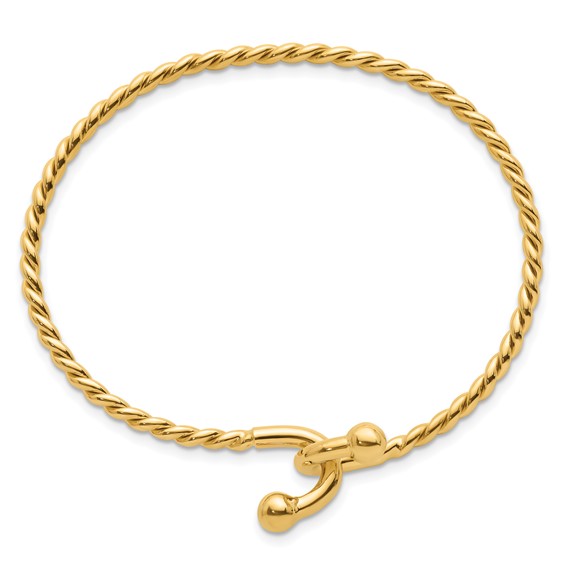Herco 14K Polished Twisted Hook 2.7mm Bangle