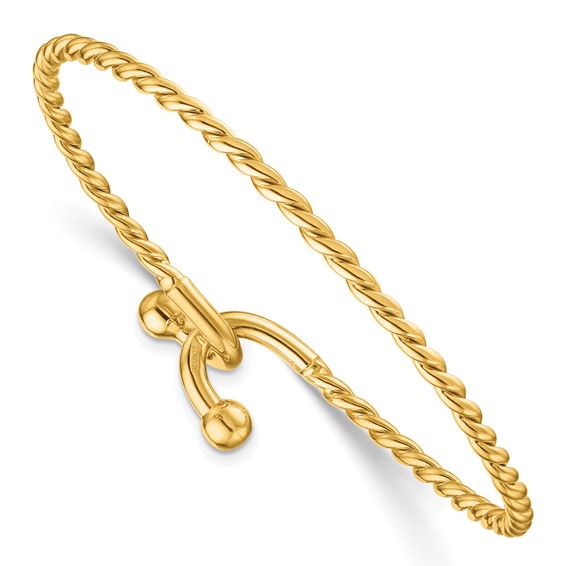 Herco 14K Polished Twisted Hook 2.7mm Bangle