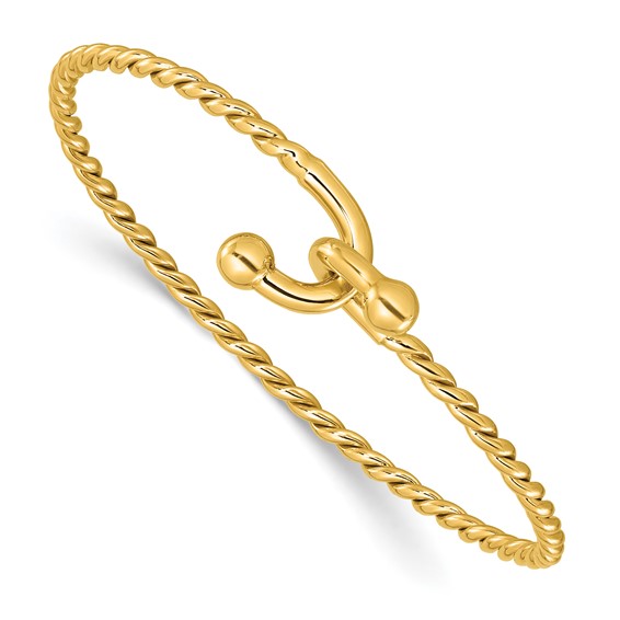 Herco 14K Polished Twisted Hook 2.7mm Bangle