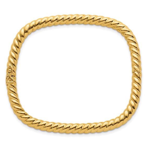 Herco 14K Polished Square Twisted Bangle