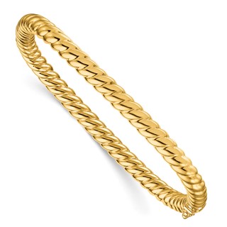 Herco 14K Polished Square Twisted Bangle