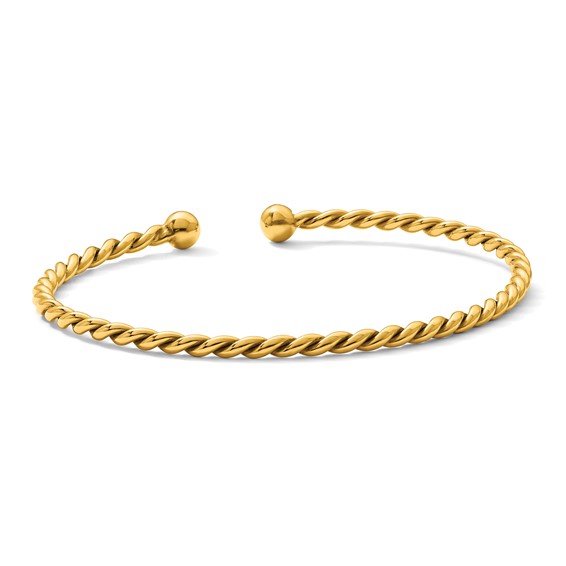 Herco 14K Polished Twisted 2.7mm Cuff Bangle