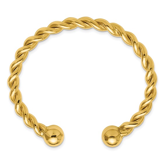 Herco 14K Polished Twisted 6mm Cuff Bangle