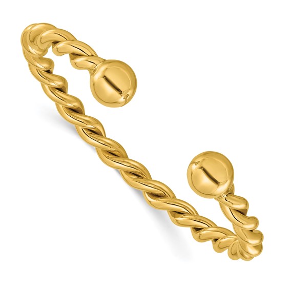 Herco 14K Polished Twisted 6mm Cuff Bangle