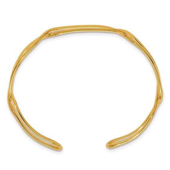 Herco 14K Polished Rectangle Shapes Cuff Bangle