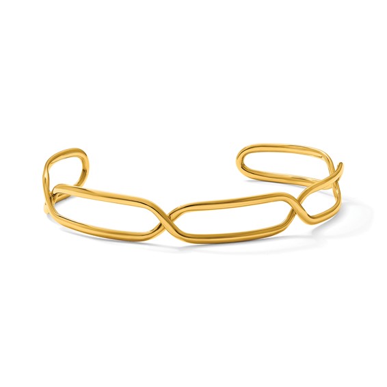 Herco 14K Polished Rectangle Shapes Cuff Bangle