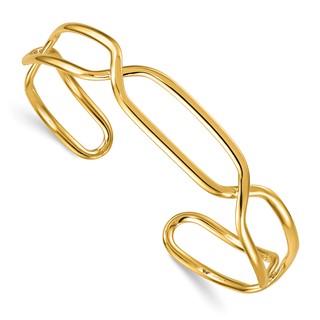 Herco 14K Polished Rectangle Shapes Cuff Bangle