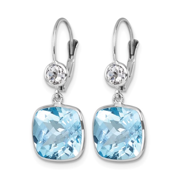 Herco Gold Polished Gemstone Leverback Earrings