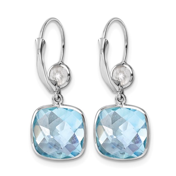 Herco Gold Polished Gemstone Leverback Earrings