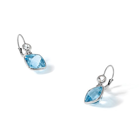 Herco Gold Polished Gemstone Leverback Earrings