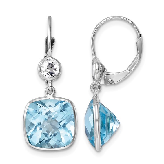 Herco Gold Polished Gemstone Leverback Earrings