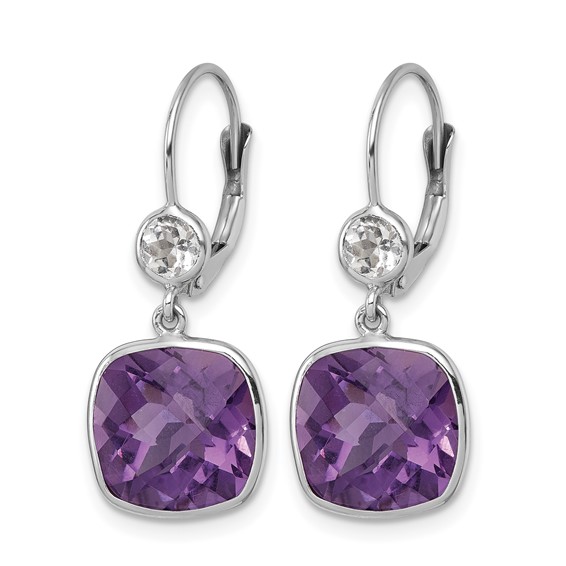 Herco Gold Polished Gemstone Leverback  Earrings