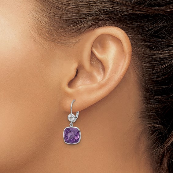 Herco Gold Polished Gemstone Leverback  Earrings