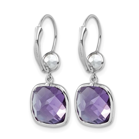 Herco Gold Polished Gemstone Leverback  Earrings