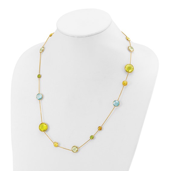 HERCO Gold Multi Colored Gemstone Necklaces